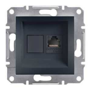 Schneider Electric ASFORA 1xRJ45 Cat6 UTP dugaszolóaljzat,antracit, keret nélkül EPH4700171 - elektrobagoly.hu