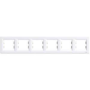 Schneider Electric ASFORA 6os keret, vízszintes, fehér EPH5800621 - elektrobagoly.hu