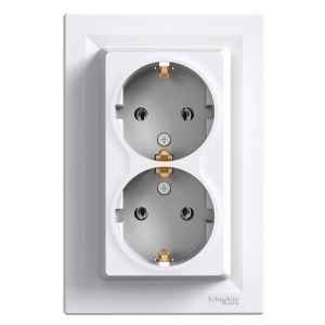 Schneider Electric ASFORA 2x2P+F dugaljzat,csavar kerettel, fehér EPH9900121 - elektrobagoly.hu