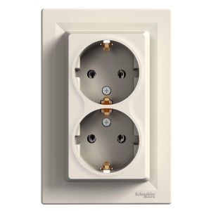 Schneider Electric ASFORA 2x2P+F dugaljzat,csavar kerettel, bézs EPH9900123 - elektrobagoly.hu