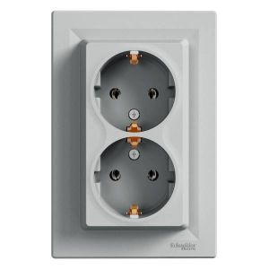 Schneider Electric ASFORA 2x2P+F dugaljzat,csavar alumínium, kerettel EPH9900161 - elektrobagoly.hu