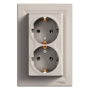 Schneider Electric ASFORA 2x2P+F dugaljzat,csavar bronz, kerettel EPH9900169 - elektrobagoly.hu