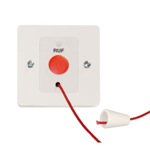 Süllyesztett hívó nyomóbetét+LED+húzózsinór+fedlap hófehér