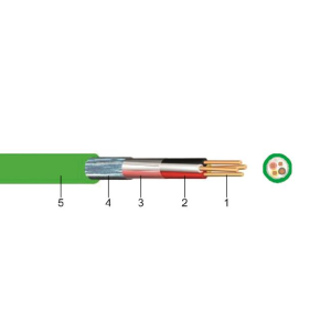 J-Y(ST)Y 2x2x0,8.buszkábel., zöld színű