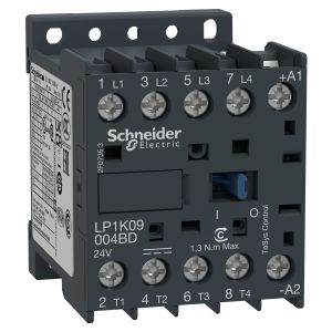 Schneider Electric LP1K09004BD mágneskapcsoló 24VDC. 9A. 4záróérintkező  - elektrobagoly.hu