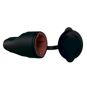 Földelt gumi dugalj, csapfedeles, 16A, 240V, IP44, Neomax