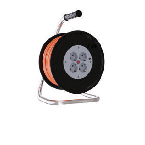 Neomax Kábeldob, 250mm átmérőjű, fémfogantyús, 20m vezetékkel, ,4db aljzat, biztosítóval