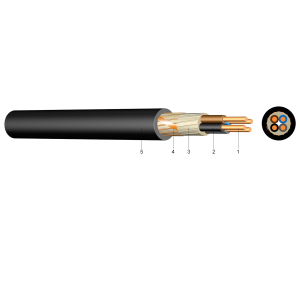 NYCY 5X1,5RE/1,5mm2 PVC szigetelésű réz földkábel, réz árnyékolással