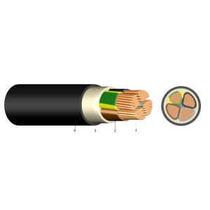 Rézkábel, NYY-J 3X4mm2 RE 0.6/1kV PVC szigeteléssel