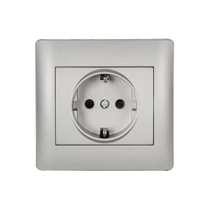 Elmark RHYME schuko típusú aljzat  metál-szürke - elektrobagoly.hu