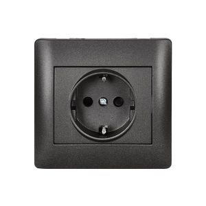 Elmark RHYME schuko típusú aljzat metál-grafit - elektrobagoly.hu