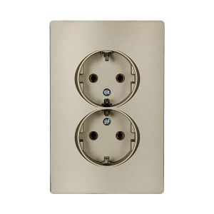 Elmark RHYME schuko típusú aljzat -dupla metál-pezsgő - elektrobagoly.hu