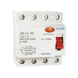 Elmark Áramvédőkapcsoló (fí-relé) 4P 10A 30MA, 6kA, A típusú - elektrobagoly.hu