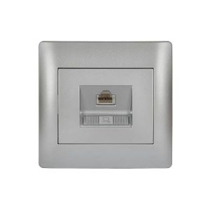 Elmark RHYME számítógép aljzat- RJ45  metál-szürke - elektrobagoly.hu
