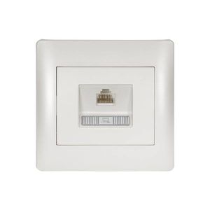 Elmark RHYME számítógép aljzat- RJ45 metál-fehér - elektrobagoly.hu