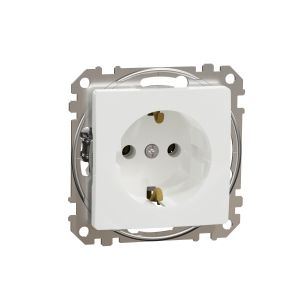SEDNA ÚJ 2P+F dugaszolóaljzat,csavaros bekötésű 16A, fehér SDD111025