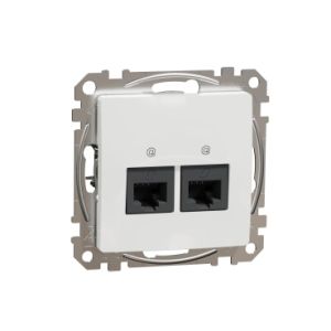 SEDNA 2xRJ45 Cat5e UTP dugaszolóaljzat,f ehér, SDD111452