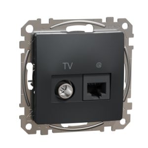 SEDNA TV/RJ45 CAT6 UTP komb.alj.antracit SDD114469T