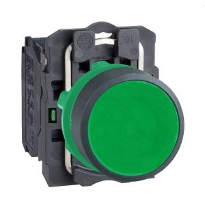 Schneider Electric XB5AA31 komplett visszaugró nyomógomb, zöld, záróérintkezővel (NO) - elektrobagoly.hu