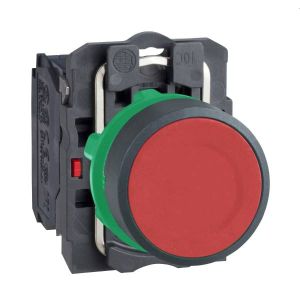 Schneider Electric XB5AA42 komplett nyomógomb  piros, nyitóérintkezővel (NC) - elektrobagoly.hu